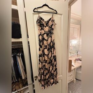 Reformation Black and Pink Maxi Dress